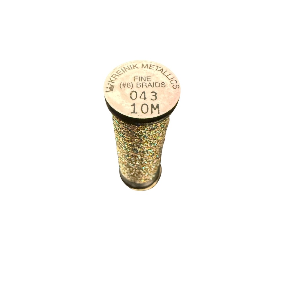 Kreinik Fine #8 Braid 10M confetti green 043 Metallic Embroidery Needlepoint
